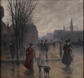 Regenachtige avond op Hennepin Avenue, c.1902