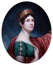 Een dame in hofkostuum, vermoedelijk de keizerin Josephine, begin 19e eeuw