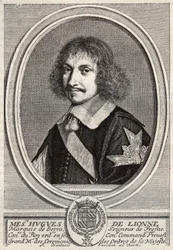 Hugues de Lionne (1611-1671), Markies de Fresnes, Heer van Berny, was een diplomaat en minister van staat onder Lodewijk XIV. Gravure door Robert Nanteuil. Privécollectie.