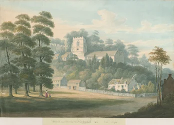 Tettenhall Kerk en Dorp: aquarel, 1826
