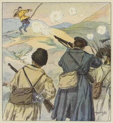 Kapitein Kryjanwoshi schoot een Chinees neer met een geweer