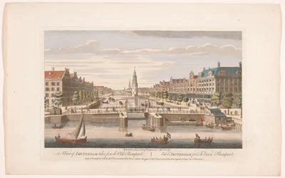 Gezicht op de Oudeschans te Amsterdam gezien vanaf het IJ