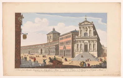 Gezicht op de kerk Santo Spirito in Sassia te Rome