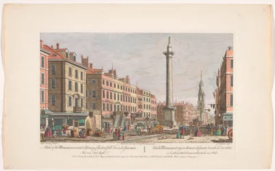 Gezicht op het Monument to the Great Fire of London