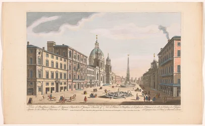 Gezicht op het Palazzo Pamphili en het Piazza Navona te Rome