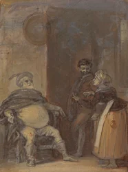 Falstaff met Mevrouw Quickly en Bardolph