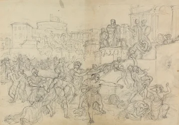 Schets van Goten die Rome binnenkomen, uit Shakespeare