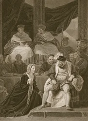 Proces van het huwelijk van Hendrik VIII, gegraveerd door T. Holloway, illustratie uit David Hume