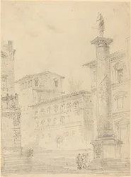 Figuren op een Romeins plein