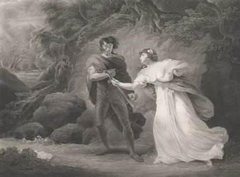 Pisanio en Imogen Shakespeare, Cymbeline, Act 3, Scene 4..., voor het eerst gepubliceerd 1801, heruitgegeven 1852