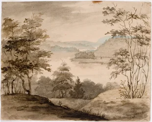 Landschap met kronkelende rivier