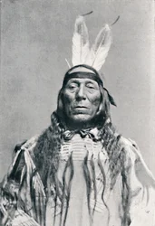 Vooraanzicht van een Sioux Indiaan, 1912