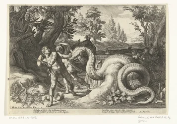 Metgezellen van Cadmus door een draak verslonden