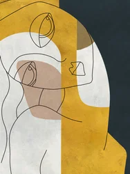 Contemplatieve gouden gezichten