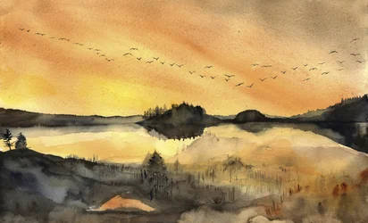 Vlucht langs de gouden oever