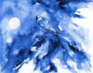 Blauwe valk bij maanlicht