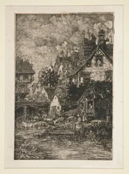 Dorp bij een stroom