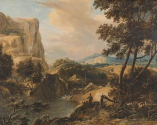 Berglandschap met visser