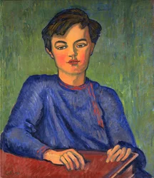 Portret van Julian, de zoon van de kunstenaar, 10 jaar oud