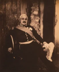 Franse maarschalk Aimable-Jean-Jacques Pélissier, zittend portret in uniform, Krimoorlog, Krim, Oekraïne