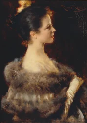 Vrouw in avondjurk