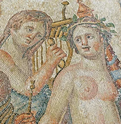 Een centaur betovert een Maenade, detail