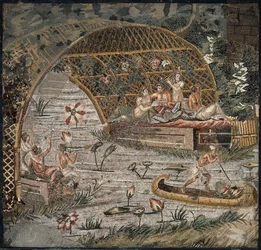 Banket onder een pergola bij de Nijl (detail)