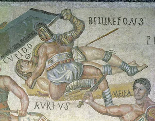 Strijd tussen gladiatoren (detail)