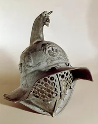 Bronzen helm van gladiator