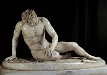 Stervende Galliër - De Stervende Galatiër - Marmeren beeld van de Ludovisi-groep naar het originele bronzen beeld uit 220-210 v.Chr. Dim. h. 93 cm Rome, Musei Capitolini