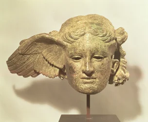 Hoofd van Hypnos, of Slaap, 1e-2e eeuw na Christus kopie van een Hellenistisch origineel, gevonden in Civitella d