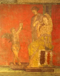 Inwijdingsrituelen van de cultus van Dionysus, fresco uit de Villa Dei Mysteri