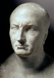 Marmeren hoofd van Publius Cornelius Scipio Africanus, Romeins staatsman (235-183 v.Chr.) - Rome, Capitolijnse Musea - hoofd van Publius Cornelius Scipio Africanus (236-183 v.Chr.) (Scipio Africanus, Scipio de Oudere, Scipio Africanus Major of Scipio de