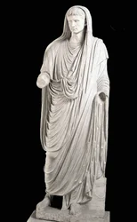 Marmeren beeld van de Romeinse keizer Augustus (Gaius Julius Caesar Octavianus) (63 v.Chr.-14 n.Chr.) - Rome, Museo Nazionale Romano