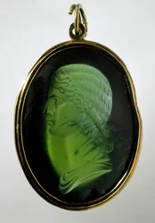 Romeinse kunst: Agrippina de Jongere, dochter van generaal Germanicus, vermoord door Nero. Camee. Rome, Musei Capitolini