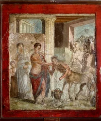 Romeinse kunst: De centaur woont het huwelijk van Pirithoos en Hippodamia bij