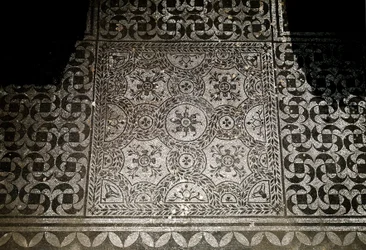 Romeinse kunst: detail van de mozaïeken van de vloer van Villa Adriana in Tivoli