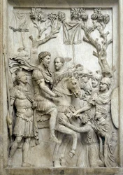 Romeinse keizer Marcus Aurelius vergeeft de verslagen vijanden, ca. 176-180