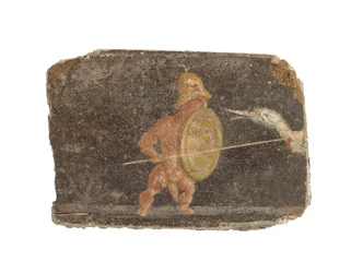 Romeins muurschilderingfragment, c.1e-2e eeuw