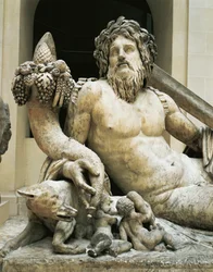Standbeeld dat de rivier de Tiber voorstelt (marmer)