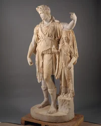 Standbeeld van Dionysos leunend op een vrouwelijke figuur ("Hope Dionysos"), 27 BC-68 AD (marmer)