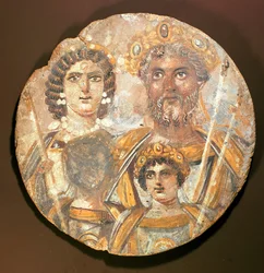 Tondo: paneel met de familie van Septimius Severus, ca. 200 n.Chr.
