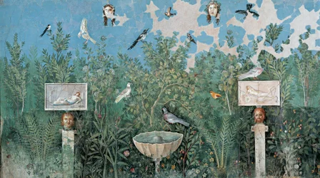 Tuin. Fresco uit het Huis van de Gouden Armband Casa del Bracciale d