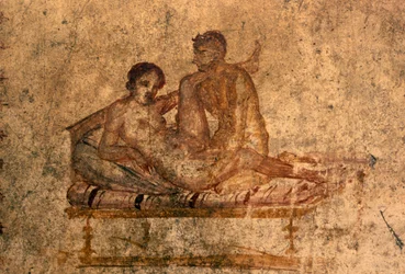 Erotische fresco uit het Huis van de Vettii, Pompeï (UNESCO-Werelderfgoedlijst)