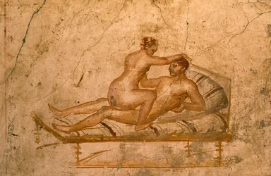 Erotisch fresco uit een cubiculum van het Huis van de Vettii, Pompeï (UNESCO-Werelderfgoedlijst)