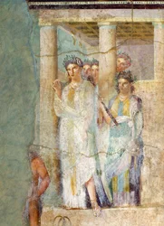Fresco met Iphigenia in Tauris, uit Huis van Pinario Ceriale in Pompeii, Campania, Romeinse beschaving