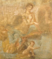 Fresco met Orestes, Pylades en Iphigenia, uit Huis van Gouden Cupido