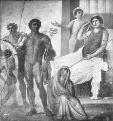 Scène van de marteling van Ixion, detail van de Casa dei Vettii (Huis van de Vettii) ca. 63-79 AD