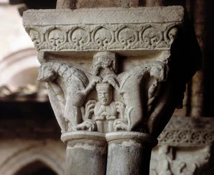 Kapiteel met de voorstelling van Daniël in de leeuwenkuil (sculptuur)