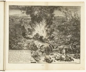 Opblazen van de schipbrug van Parma over de Schelde, 1585